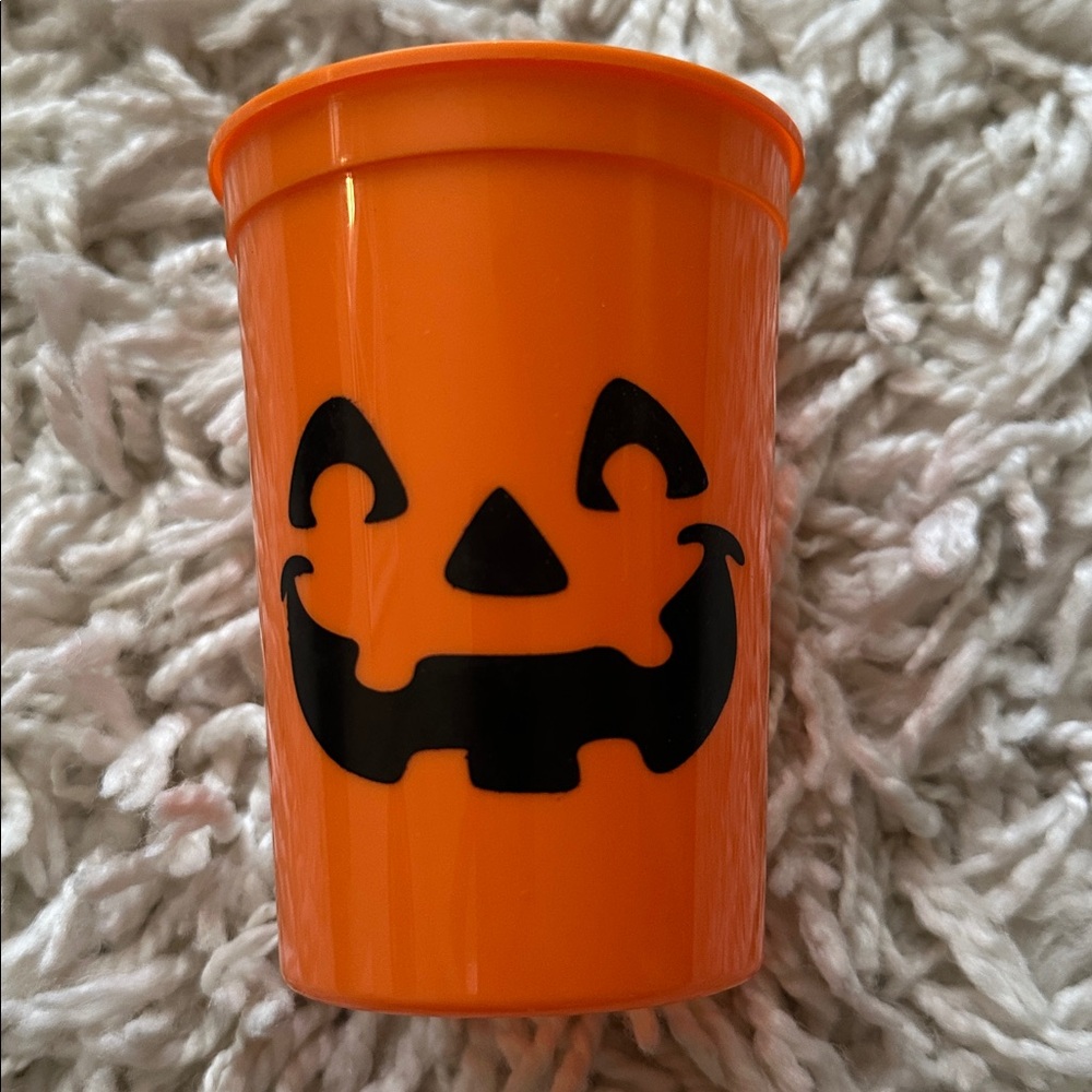 NEW Halloween Jack O Lantern Plastic Cup Orange